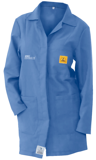 ESD Lab Coat 1/2 Length ESD Smock Light Blue Female 3XL Antistatic Clothing ESD Garment
